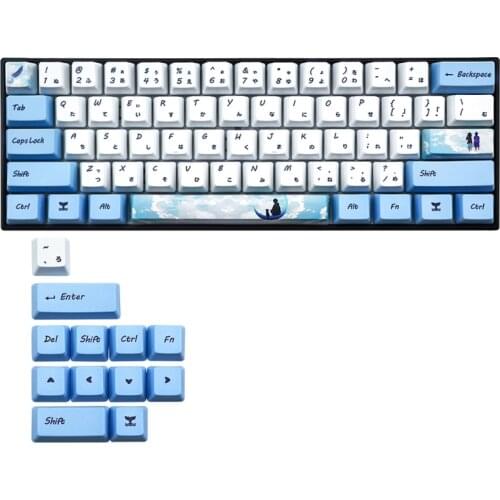 73 Keys Dye Sublimation Mechanical Keyboard Cute Keycaps PBT OEM Profile Keycap For GH60 GK61 GK64 Keyboard Keycap M23 21