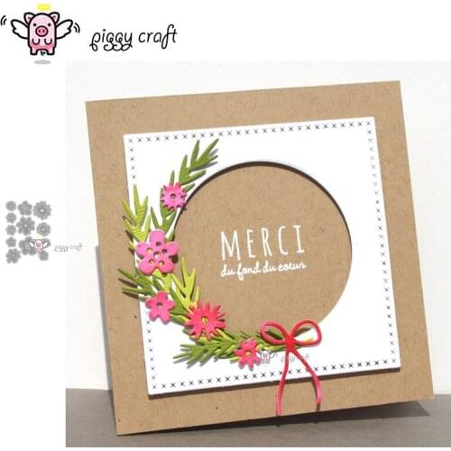 Piggy Craft metal cutting dies cut die mold Flower decoration Scrapbook paper craft knife mould blade punch stencils dies