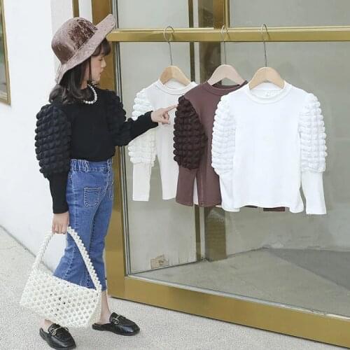 Girls Bottoming Shirt New Style Little Girl Outer Wear Fashion T-shirt Girl Baby Long-sleeved Top Tees Autumn Kids Clothes