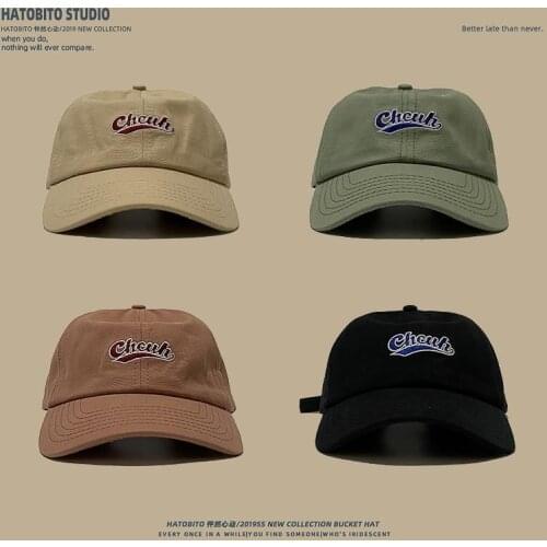 2021 New Comfortable Breathable Cotton Baseball Cap Brown Green Khaki Printed Peak Cap for Man Woman Sunshade Hat Wholesale