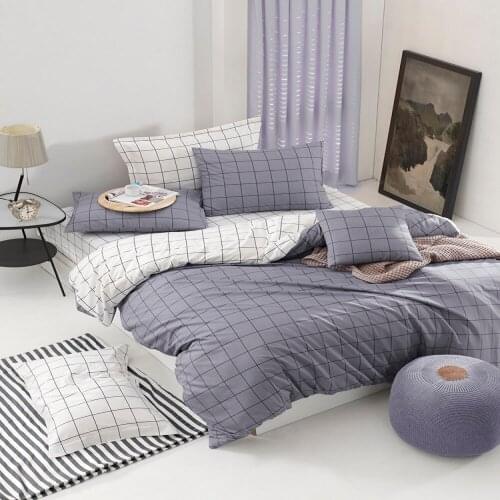 100% Natural Cotton Solid Color Double Duvet Cover Set FreshColor 4-Piece Modern And Stylish Design European American Style