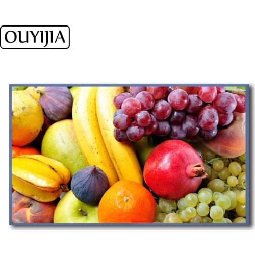 OUYIJIA 5D DIY Fruit Pomegranate Decorative Diamond Strawberr Painting Embroidery Diamond Mosaic Rhinestone HomeDecorationGift