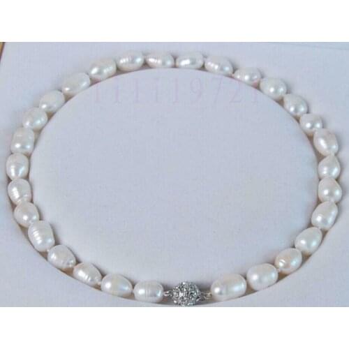 10-11MM White Freshwater Cultured Pearl Necklace 18"