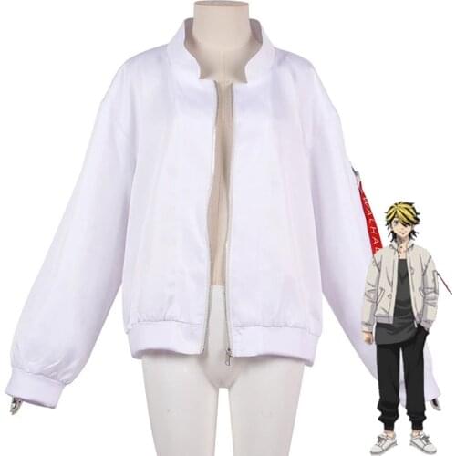 Takerlama Tokyo Revengers Cosplay Coat Valhalla Baruhara Team Uniform White Angel Kazutora Hanemiya Jacket Anime Clothes Adults