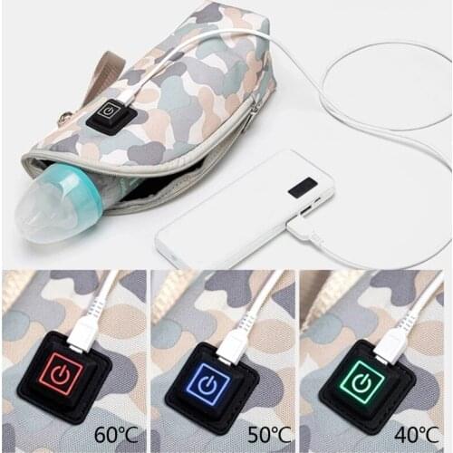 2021 New Portable USB Baby Bottle Warmer Travel Milk Warmer Infant Feeding Bottle Thermostat Food Warm Cover