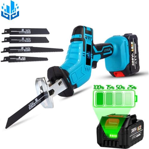 18V Cordless Reciprocating Saw Portable Replacement Electric Saw for Makita 18V Battery with Lithium Battery Mini Table Saw