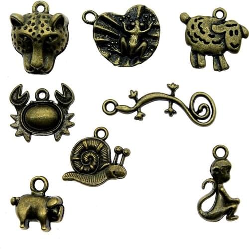 Charms Animals Antique Bronze Color Monkey Charms Pendant Jewelry Frog Pig Charms For Jewelry Making