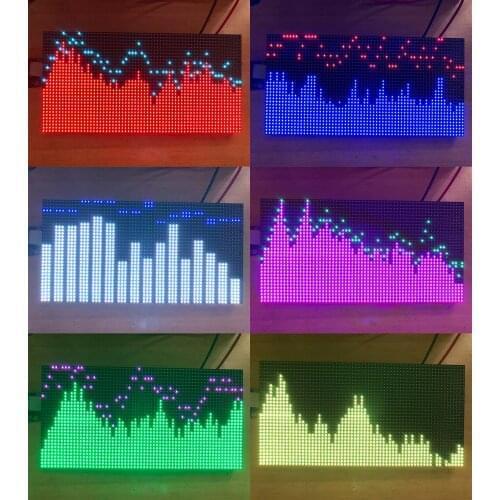 AS3264 Full-color RGB Music Spectrum Display Screen 2048 Dots LED Light 50 Patterns