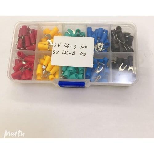 Wire Connector SV1.25-3 Insulated Electrical Crimp Terminal SV1.25-4 Cable Cord Pin End Crimp Terminal 5 colors 200pcs boxed