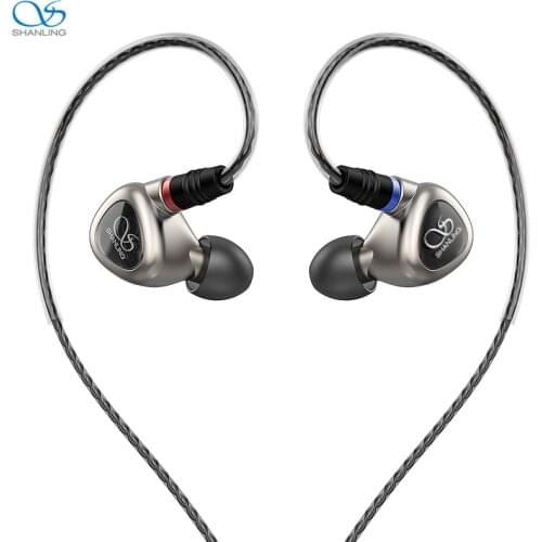 SHANLING ME80 Hi-Res Dual Dynamic Driver In-Ear Earphone Earbuds with 24-Core OFC MMCX Detachable Cable Aluminnium Alloy Shell
