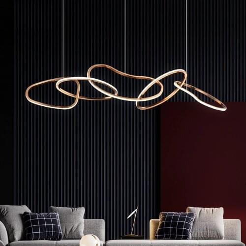 Modern Design Gold Led Pendant Lights Living Dining Room Decor Led Pendant Lamp Bedroom Suspension Luminaire Bar Hanging Light