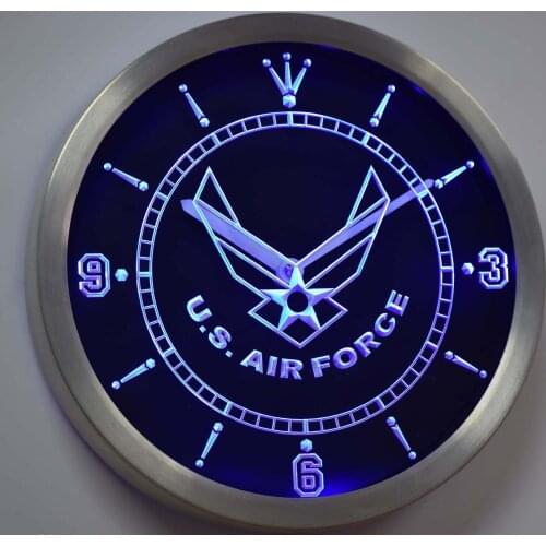 Nc-tm175 US Air Force Neon Light Signs LED Wall Clock