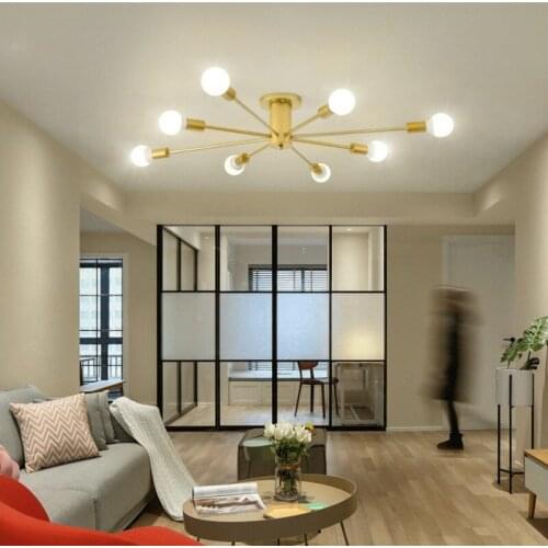 Nordic personality creative lamp simple modern wrought iron living room bedroom study ceiling lamp WF5141018