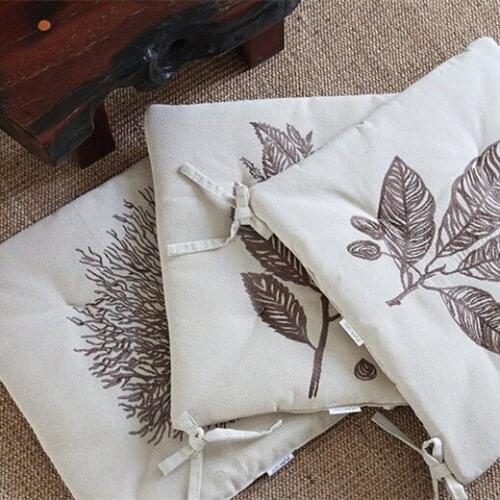 Spring and summer fashion linen embroidered home decoration seat cushion dining chair seat cushion sofa cushion mats