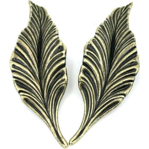 Xipeiyi Zinc Alloy Shoes Box Door Handles Leaves Drawer Pull Kitchen Cabinet Wardrobe Knobs For Furniture Closet Handle Black