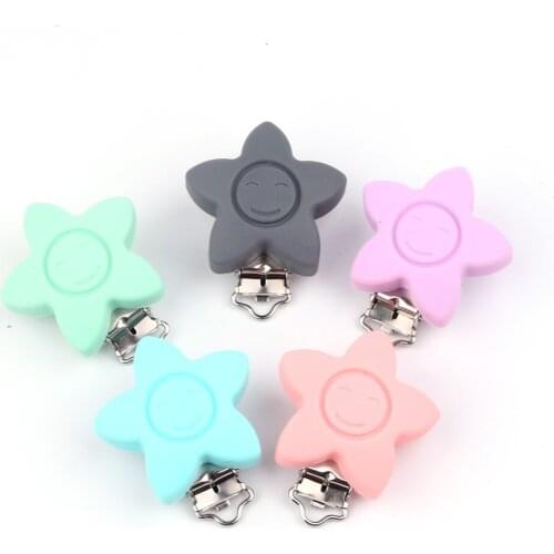 TYRY.HU 1x Pacifier Clip HolderStar Shape N Claps For Diy Pacifier Leash Silicone Nipple Clasp Nursing Toy Accessories