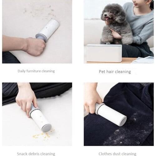 1Set Roller Sticking Device Lint Sticking Roller Carpet Cleaner Brushes With 2 Pc Replacement Sticker Core