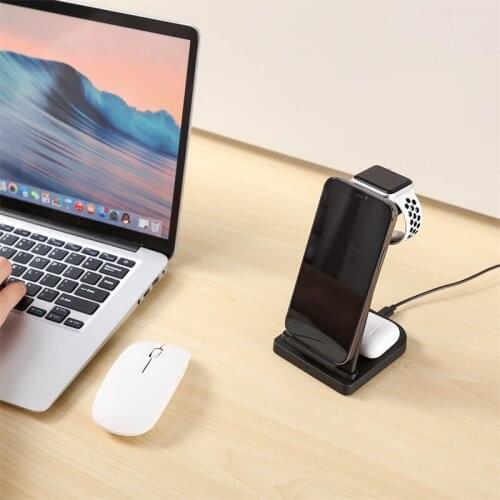 15W 3in1 Foldable Charging Dock Station for iPhone 12/11/X/XR/XS/8 & iWatch 6/5/4/3/2/1 & Airpods Pro/2 with QC 3.0 Adapter