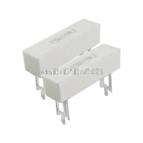 2 Pcs 15W 10 Ohm 5% DIP Wirewound Ceramic Cement Resistor