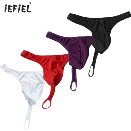 2020 Mens Underwear Sexy Panties Bikini G String T Back Male Briefs Sexy Breathable Penis Pouch Thong Lingerie Sissy Men Thong