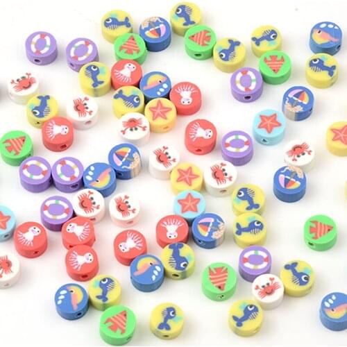 30pcs/Lot 9mm Mixed Charm Colors animal Shape Clay Spacer Beads Polymer Beads For Jewelry Making DIY Handmade Necklace Bracelet