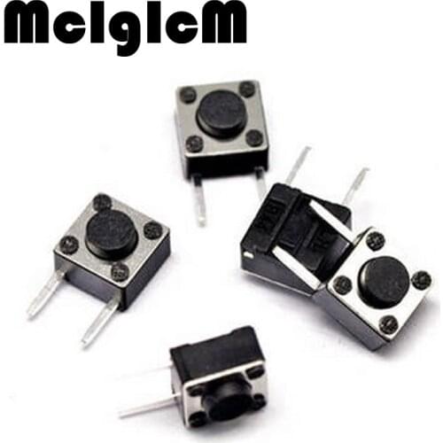 50pcs/lot 6*6*4.3mm micro switch DIP 2 PIN ON/OFF Touch Button Touch Switch 6*6*4.3 keys button DIP 2pin Free shipping