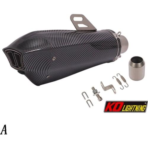 51/60mm Universal Motorcycle Exhaust Vent Pipe With Muffler Stainless Steel 380/390mm Modified For ATV Street Bike