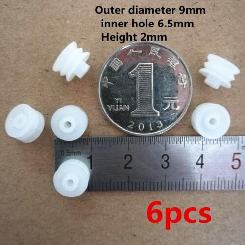 6pcs 9*6.5*2mm dual layer wheel press belt pulley deck audio pressure recorder cassette pinch roller tape cassette deck Stereo