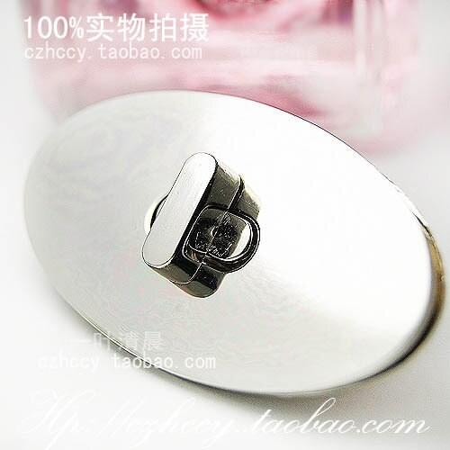 Diy handmade bag accessories, alloy material silver (white steel colored) large oval package lid lock catch buckle