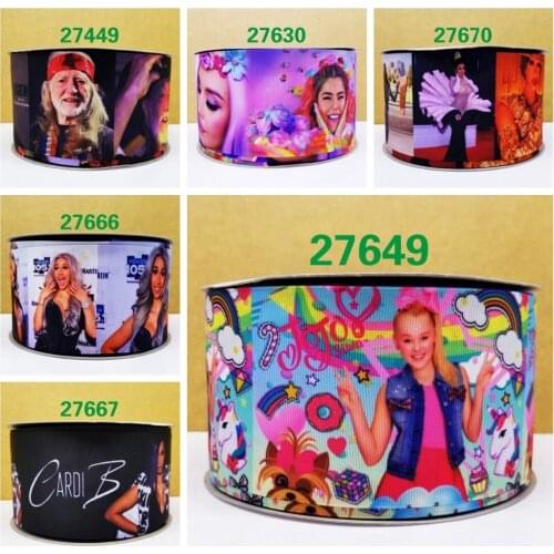 Free shipping 50 yard cartoon printed grosgrain ribbon 27649