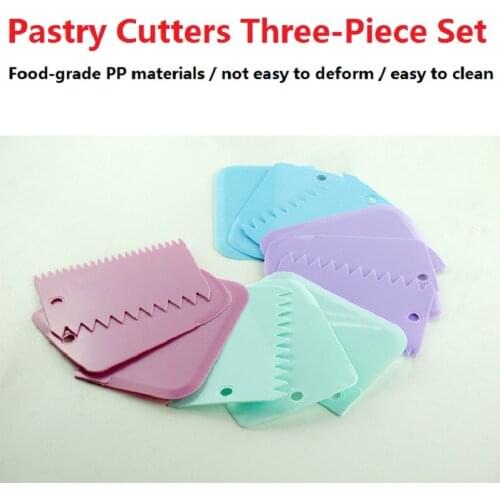 Color Scraper Three Pieces of Cream Plastic Scraper Cake Cut Knife Baked Tools Cake Decorating Tools