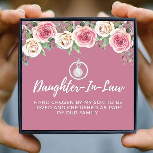 Aesthetic Pearl Choker Necklace Women Korean White Pearls Beads Pendant Fashion Jewelry to My Daughter in Law