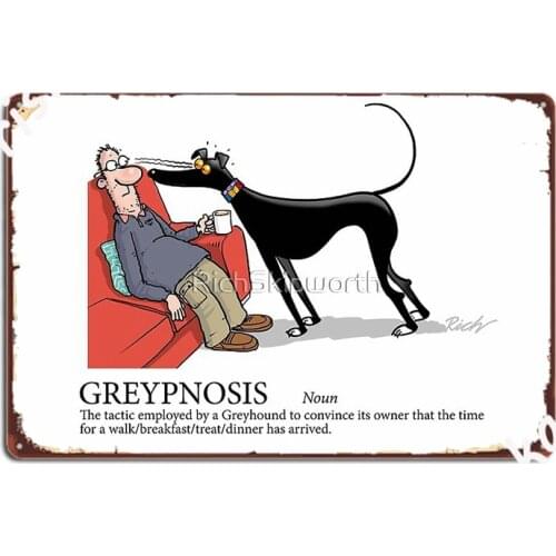 Greyhound Glossary Greypnosis Metal Sign Club Bar Plaques Cinema Garage Funny Tin Sign Poster