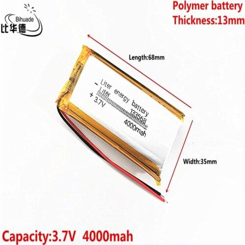 Good Qulity 3.7V,4000mAH 133568 Liter energy battery Polymer lithium ion / Li-ion battery for tablet pc BANK,GPS,mp3,mp4