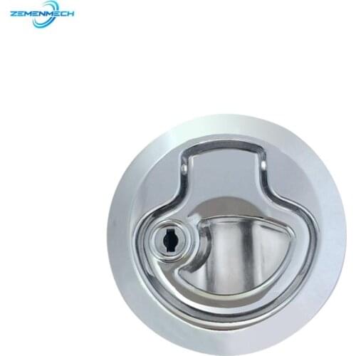 Zemenmech Zinc Alloy Chrome Finished Flush Latch Flush Pull Latches Slam Lift Handle Deck Boat Accessories Marine Hardware Kayak