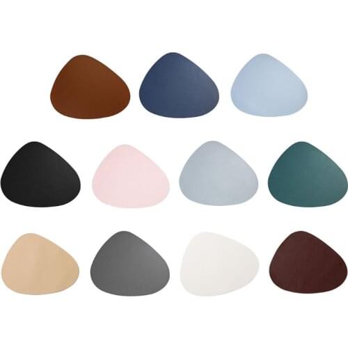 K3NA Tableware Pad Placemat PU Leather Table Mat Heat Insulation Non-Slip Placemats B
