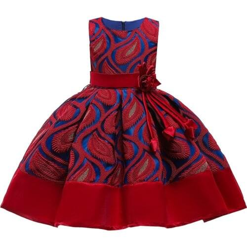 Summer girls small fresh princess dress stars embroidered lace childrens bow cotton inside wedding flower girl sweet dress