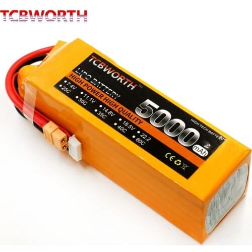 6S 22.2V 5000mAh 35 Max 70C RC LiPo Battery For RC Airplane Helicopter Quadrotor Drone Aircraft Car Lithium Batteries 6S