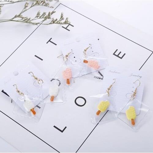 Lovely Candy color Ice Cream Drop Earrings Resin Transparent candy bag Summer Holiday Jewelry Sweets Food Earrings nice gift