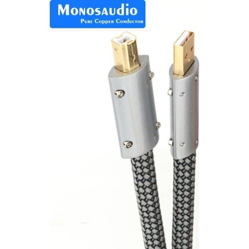 Monosaudio Formula B2.0 99.998% Silver Plated USB Audio Cable Audiophile USB AB A-B DAC DAC Decoder Printer Data cable