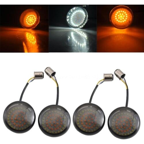 Motorcycle Bullet Turn Signal Indicator Light Lamp 1157 LED Inserts Light For Harley Softail Dyna Sportster Touring Tri Glide