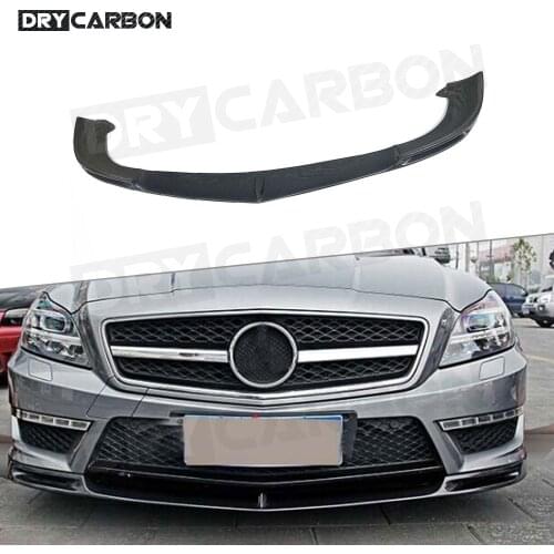 Carbon Fiber Front Bumper Lip For Mercedez Benz CLS Class W218 CLS300 CLS350 2012-2015 V Style Head Bumper Chin Shovel Protector