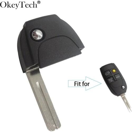 OkeyTech Flip Remote Cover Car Key Blade For Volvo XC90 S60 2000- 2009 S80 1999-2006 V70 2000-2007 XC70 2003-2007 Uncut Blade