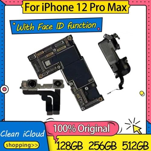 Unlocked For iPhone 12 Pro Max Motherboard With Face ID,For iPhone 12 Pro Max Logic Board Mainboard With Latest IOS System