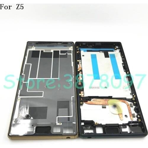 Original For Sony Xperia Z5 LCD Plate Middle Frame Bezel Housing Cover + Plug Cover for Xperia Z5 Dual E6653 E6603 E6633 E6683