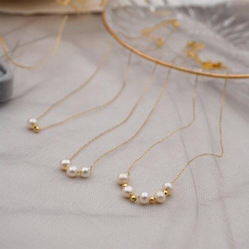 Vintage Simple Pearl Gold Color Chain Necklace Woman New Clavicle Choker Female Jewelry Accessories Anniversary GiftsVintage