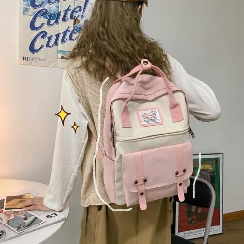 Casual Solid Color Backpack New Trend Women Backpack Fashion Canvas School Bags Teenage Girl Rucksacks Female Mochilas