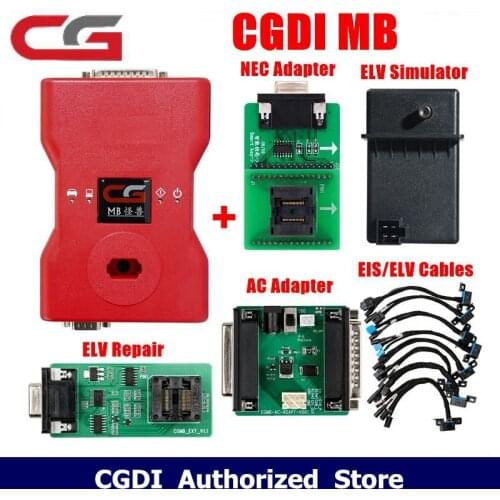 CGDI Prog MB for Benz Car Key Add Fastest Key Programmer Support All Key Lost Plus ELV Repair Adapter ELV simulator best quality