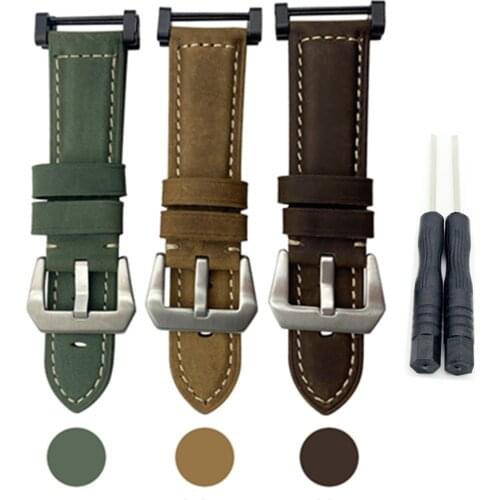 HQ Crazy Horse Genuine Leather Watch Band Strap For Suunto Core Series Essential WatchBand And Adapter And Screwdiver