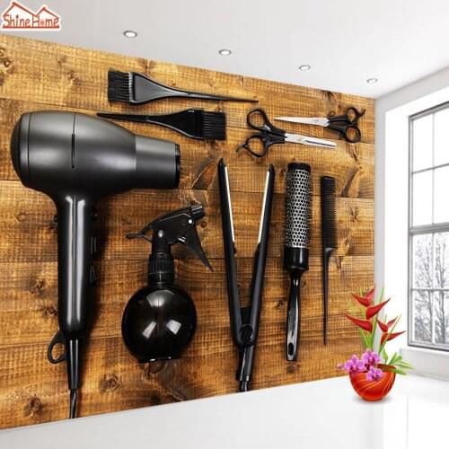 ShineHome-Modern Wallpapers for 3 d Wall Living Room 3d Walls Paper Mural Roll Wallpaper Haircut Tool Salon Barber Shop Decor